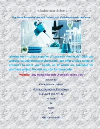 Buy Home Research Chemicals Online Usa | Valuableresearchchem.com