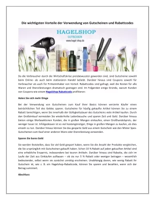 Hagelshop Gutscheine