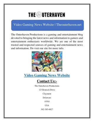 Video Gaming News Website
