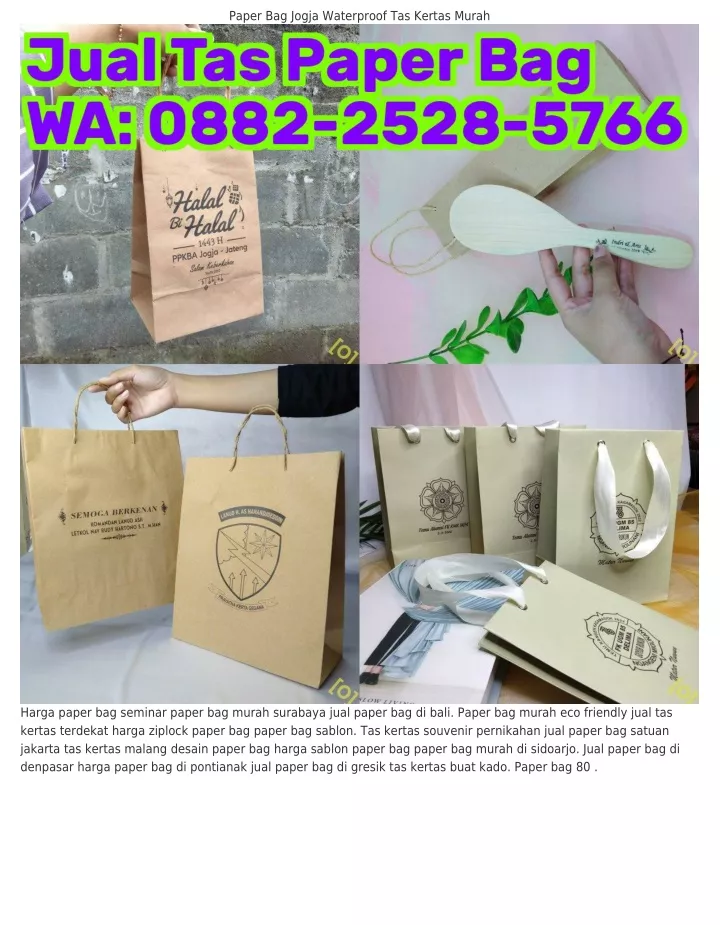 paper bag jogja waterproof tas kertas murah