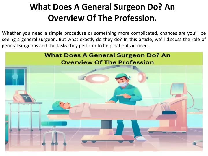 what does a general surgeon do an overview