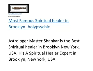 Most Famous Spiritual healer in Brooklyn -holypsychic
