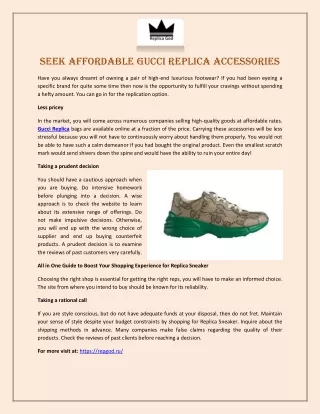 Seek Affordable Gucci Replica Accessories