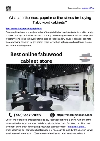 What are the most popular online stores for buying Fabuwood cabinets?