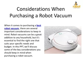 Key Factors to Consider When Buying a Robot Vacuum