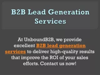 b2b lead generation services