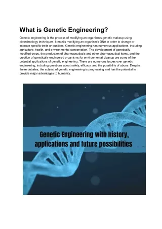 What is Genetic Engineering_ From Its Origins to Future Possibilities