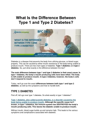 what is the difference between type 1 and type