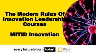 Innovation Leadership Courses - MIT ID Innovation