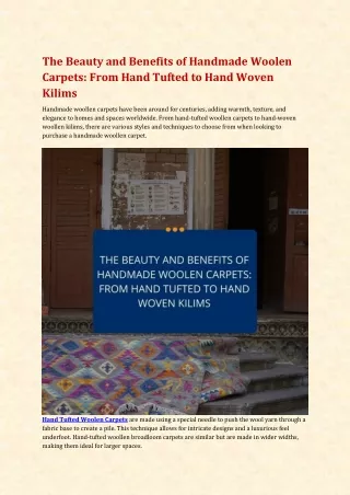 the beauty and benefits of handmade woolen