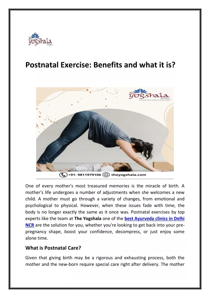 postnatal exercise benefits and what it is