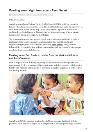 feeding smart right from start feed smart