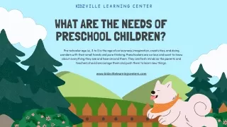 What are the needs of preschool children