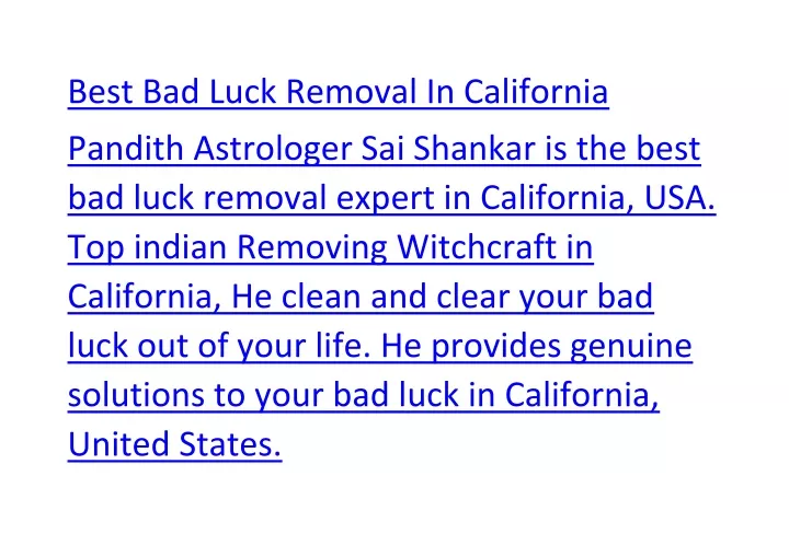 best bad luck removal in california