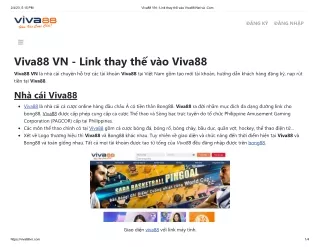 Viva88 VN - Link thay thế vào Viva88.Net