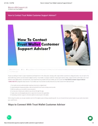 Trust Wallet Customer Support Advisor 1(800)-248-1516
