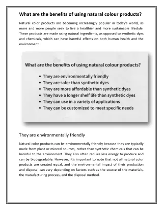 what are the benefits of using natural colour