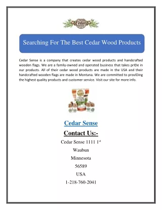 Searching For The Best Cedar Wood Products