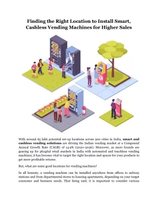 Finding the Right Location to Install Smart, Cashless Vending Machines for Higher Sales