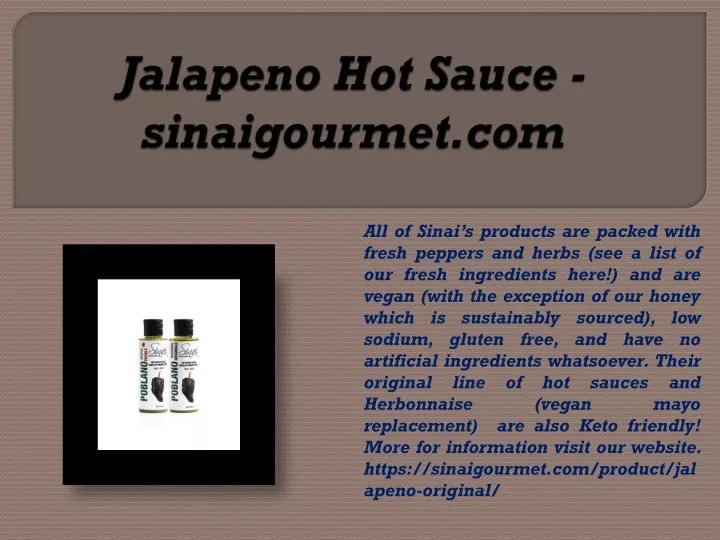 jalapeno hot sauce sinaigourmet com