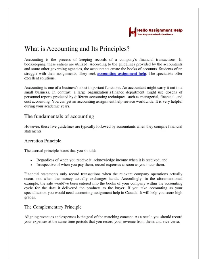what is accounting and its principles