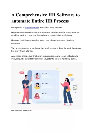 a comprehensive hr software to automate entire