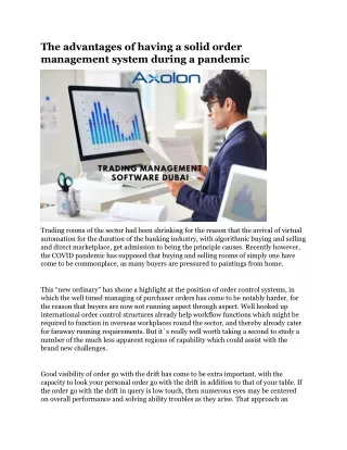 the advantages of having a solid order management