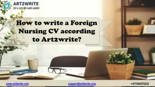 How to write a Foreign Nursing CV according to Art2write