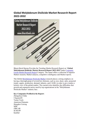 global molybdenum disilicide market research