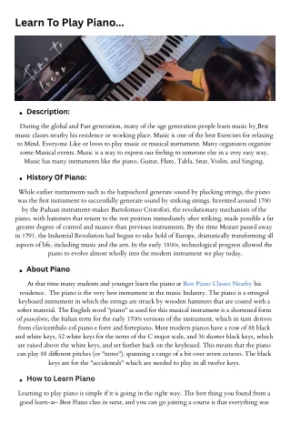 Naad academy piano