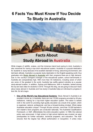 Interesting facts about Study Abroad in Australia _ AEC Overseas