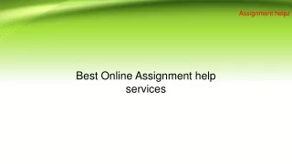 No.1 Assignment help by Top experts writers