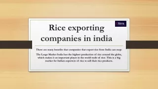 rice exporting companies in india