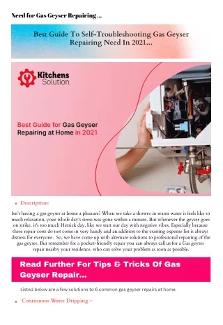 Gas Geyser PDF