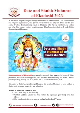Date and Shubh Muhurat of Ekadashi 2023