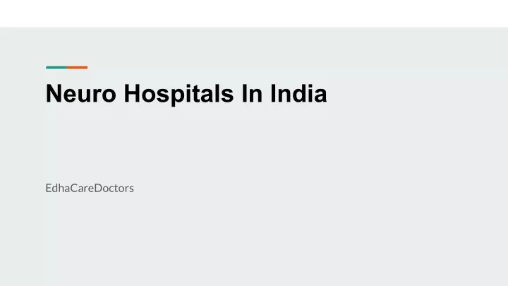 neuro hospitals in india