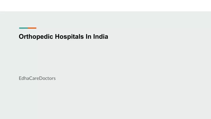 orthopedic hospitals in india