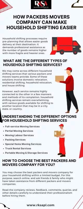 How Packers Movers Company Can Make Household Shifting Easier