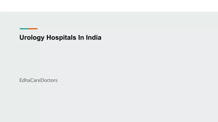 urology hospitals in india