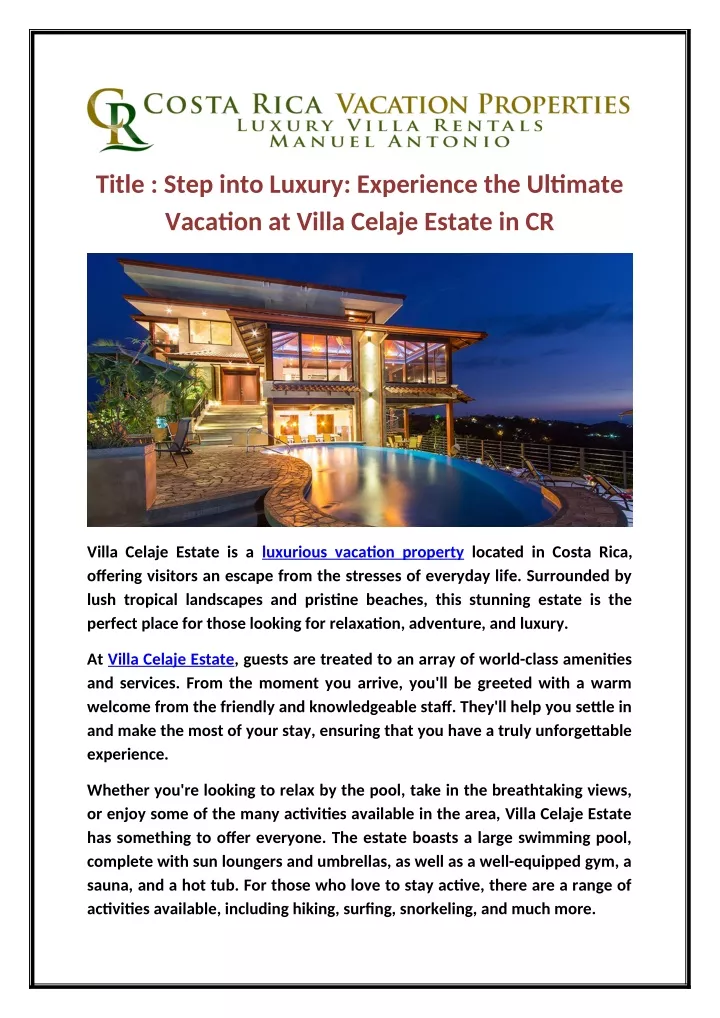 title step into luxury experience the ultimate