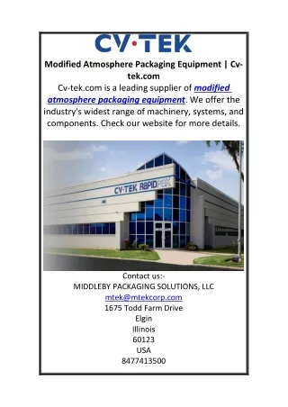 modified atmosphere packaging equipment