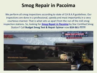Smog Repair Pacoima