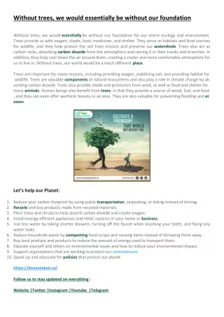 without trees we would essentially be without