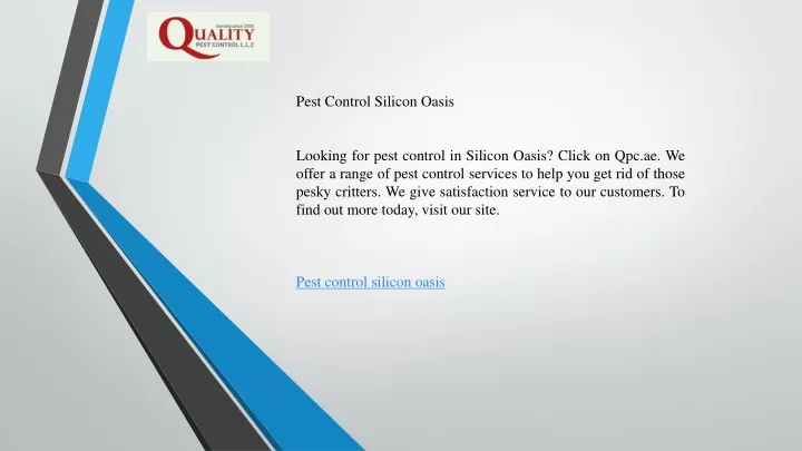 pest control silicon oasis looking for pest