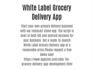 White Label Grocery Delivery App