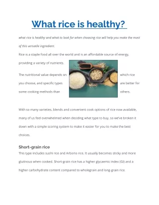 what rice is healthy