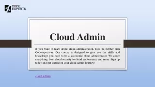 Cloud Admin | Codeexperts.us
