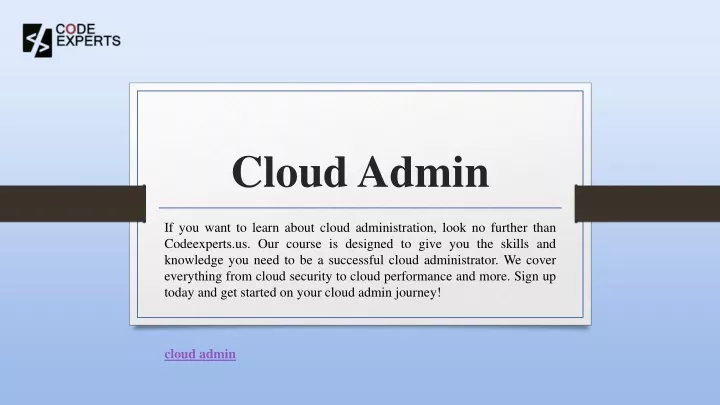 cloud admin