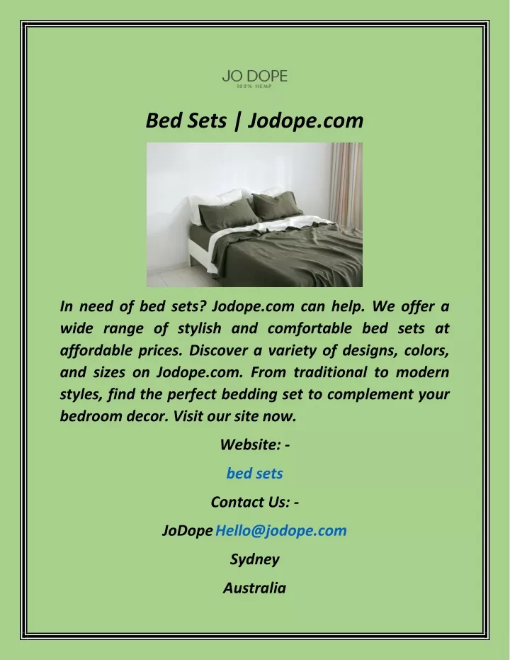 bed sets jodope com