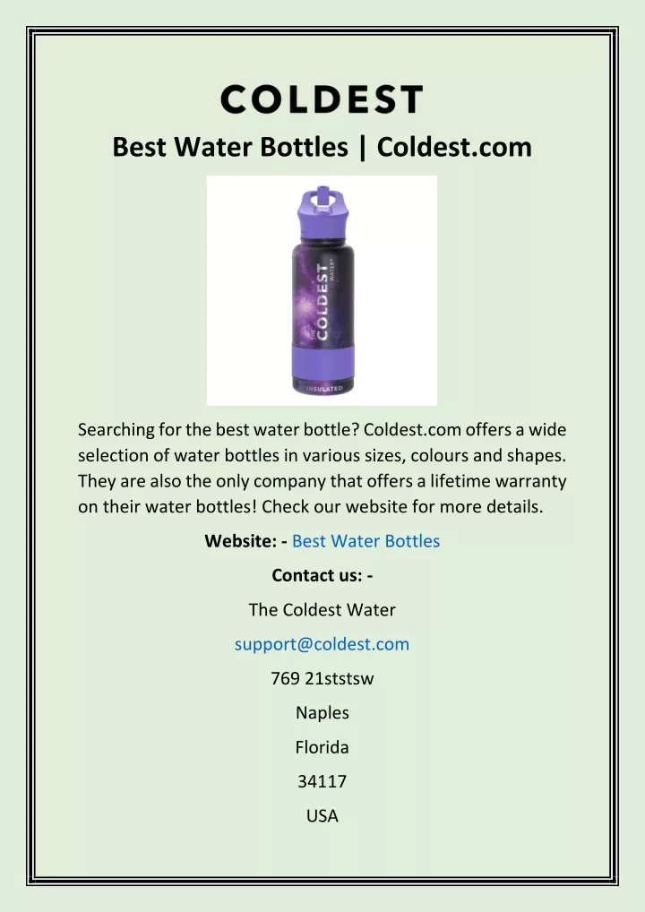 best water bottles coldest com